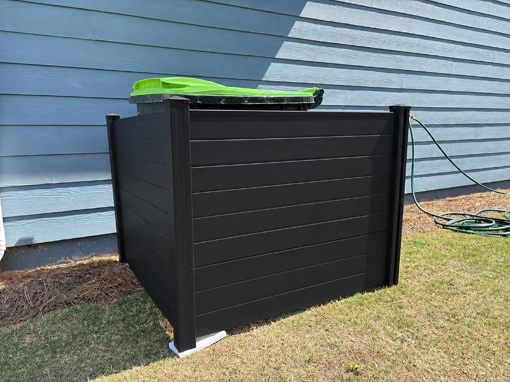 Valla de privacidad para exteriores S AFSTAR, 2 paneles, 48x38 pulgadas, con estacas de metal, decorativa para patio y patio trasero, color negro, Valorado.