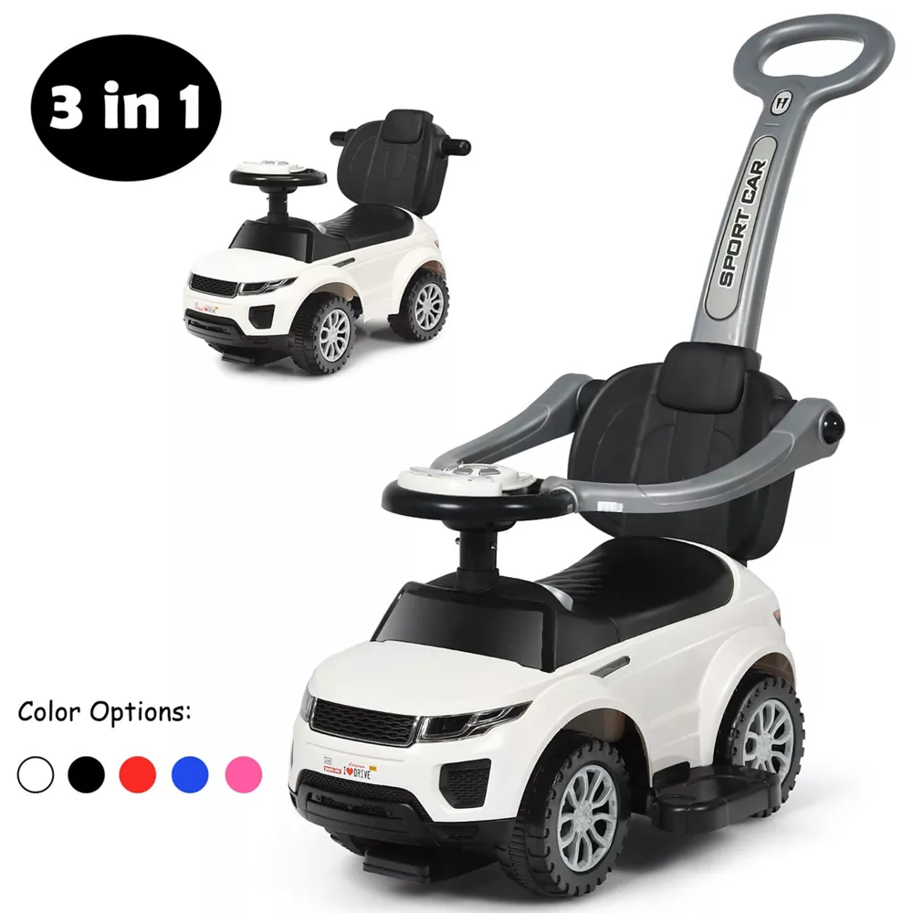 Coche de paseo 3 en 1 para niños, cochecito, andador y coche de juguete, con música, almacenamiento oculto, para niños de 12 a 36 meses - Imagen 6