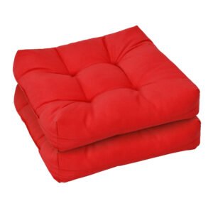 Juego de 2 cojines para asiento de silla de patio, 21x21x4 pulgadas, poliéster resistente al agua, algodón de alta elasticidad, uso interior/exterior, fácil de transportar