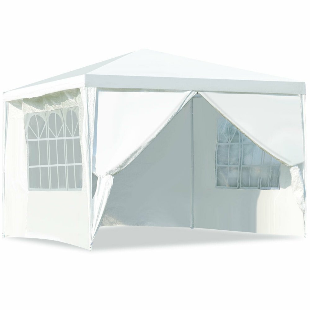 Carpa para eventos de aire libre, 3 x 3, con toldo inclinado de 8', para eventos al aire libre, negocios, fiestas, picnics, barbacoas, etc. Ventanas para ventilación y visibilidad - Imagen 2