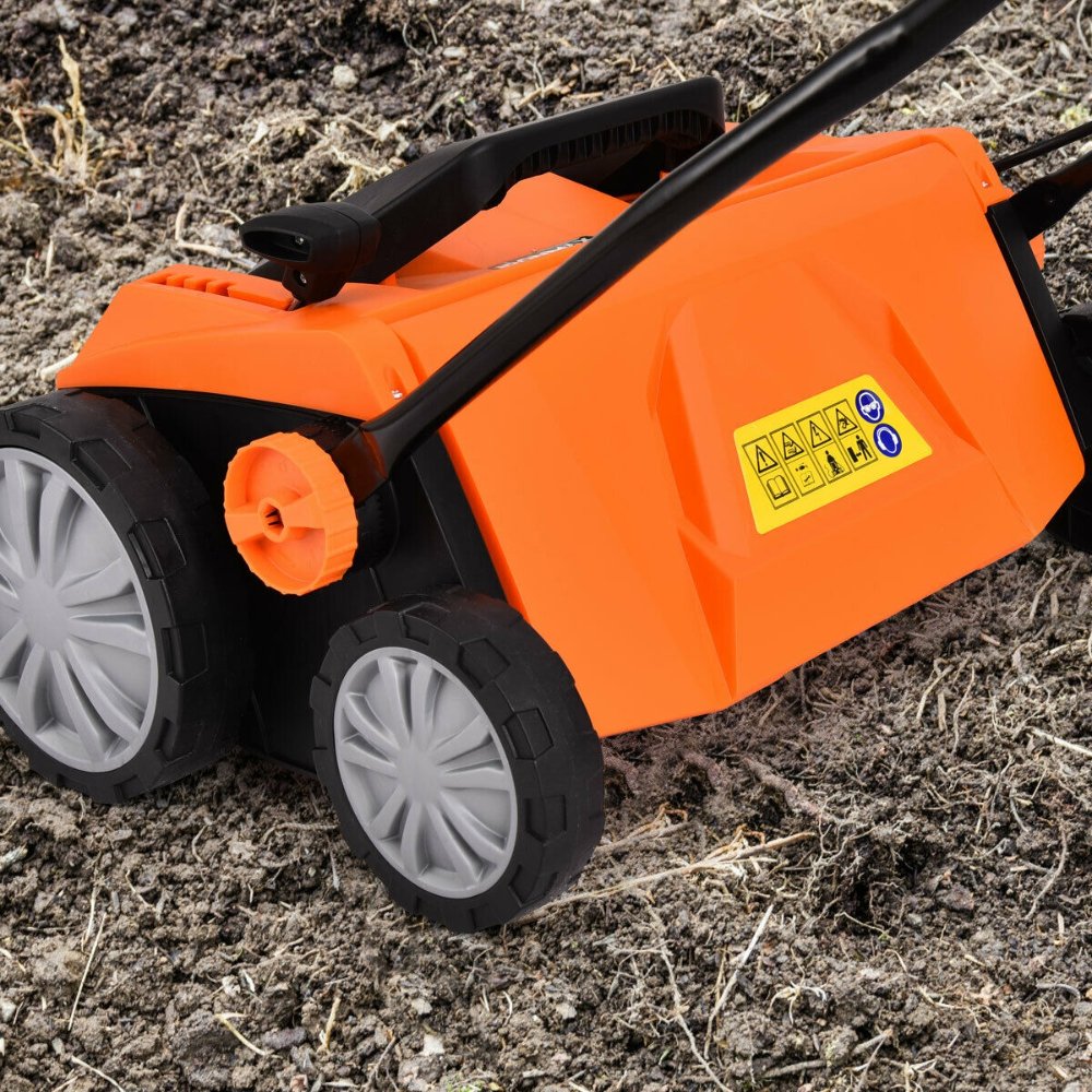 Scarifier eléctrico con cable de 15 pulgadas, 13 amperios, con bolsa de recolección y cuchillas extraíbles, 4 alturas de corte, motor potente, para jardín - Imagen 4