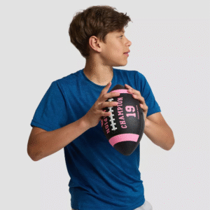 Balón de fútbol americano Champion Blitz Junior, tamaño 7, color negro/rosa, para niños, para entrenamiento y juego