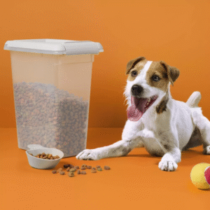 Contenedor de Alimento para Mascotas, 8 lbs, con Cuchara Integrada, Portátil, para Hogar
