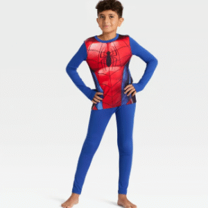 Conjunto de ropa interior térmica para niño, diseño Spider-Man, azul, talla M, 2 piezas, cómodo y transpirable, para uso diario y actividades al aire libre
